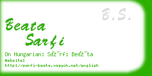 beata sarfi business card